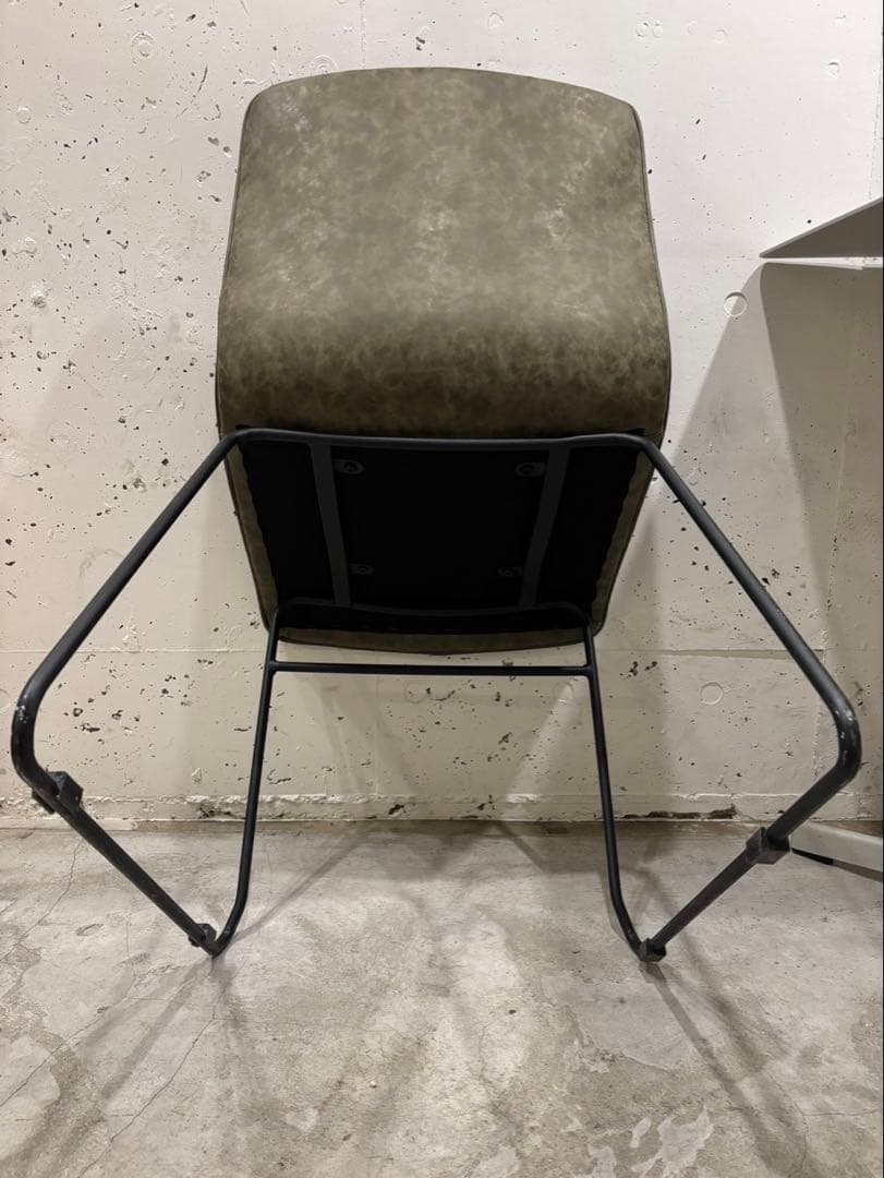 【4脚セット】オリーブグリーン リブデザイン 椅子 FLYmee