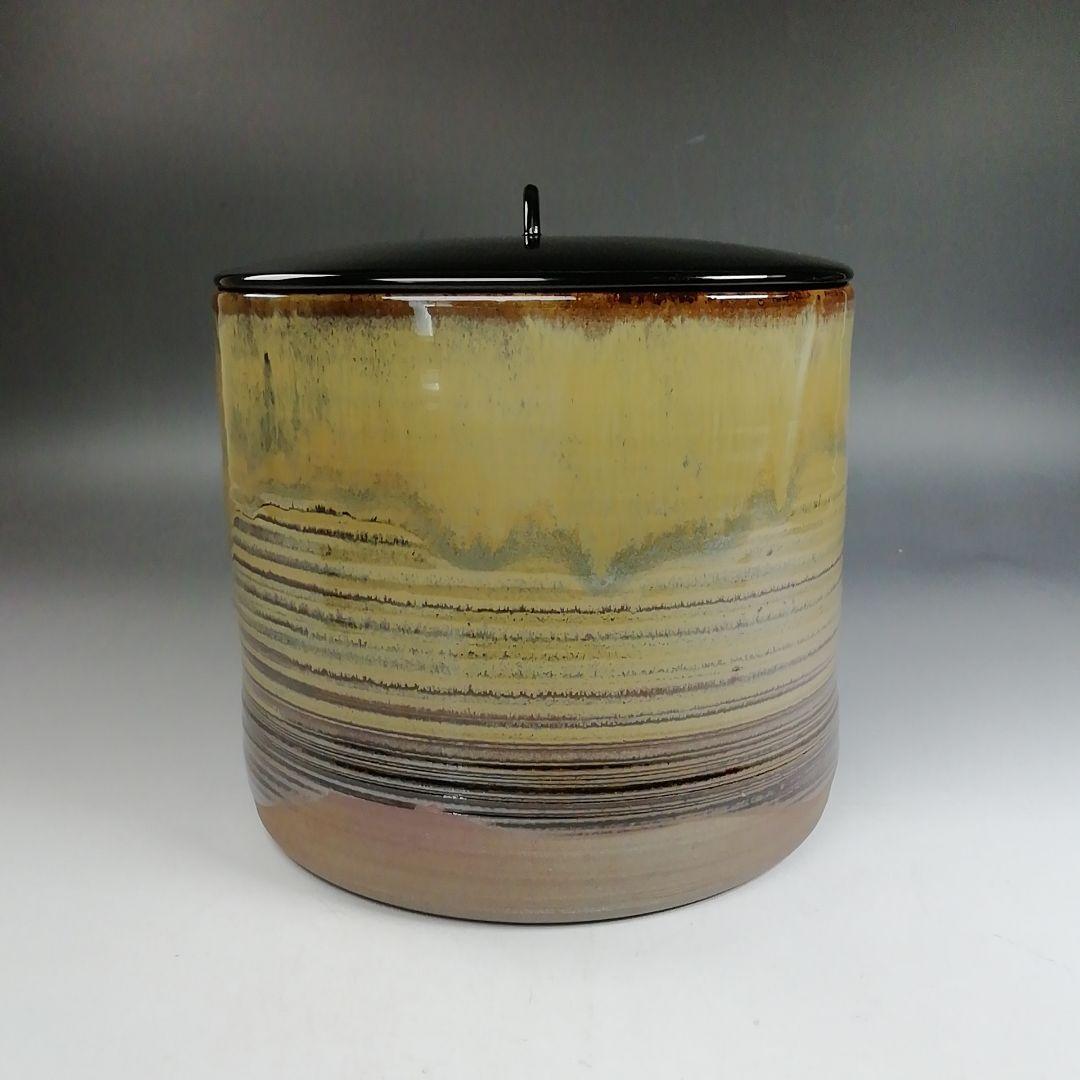 Ｗ２３２　水指　『高取　四方口　水指』『十三代　高取八仙 造』　共箱　茶道具