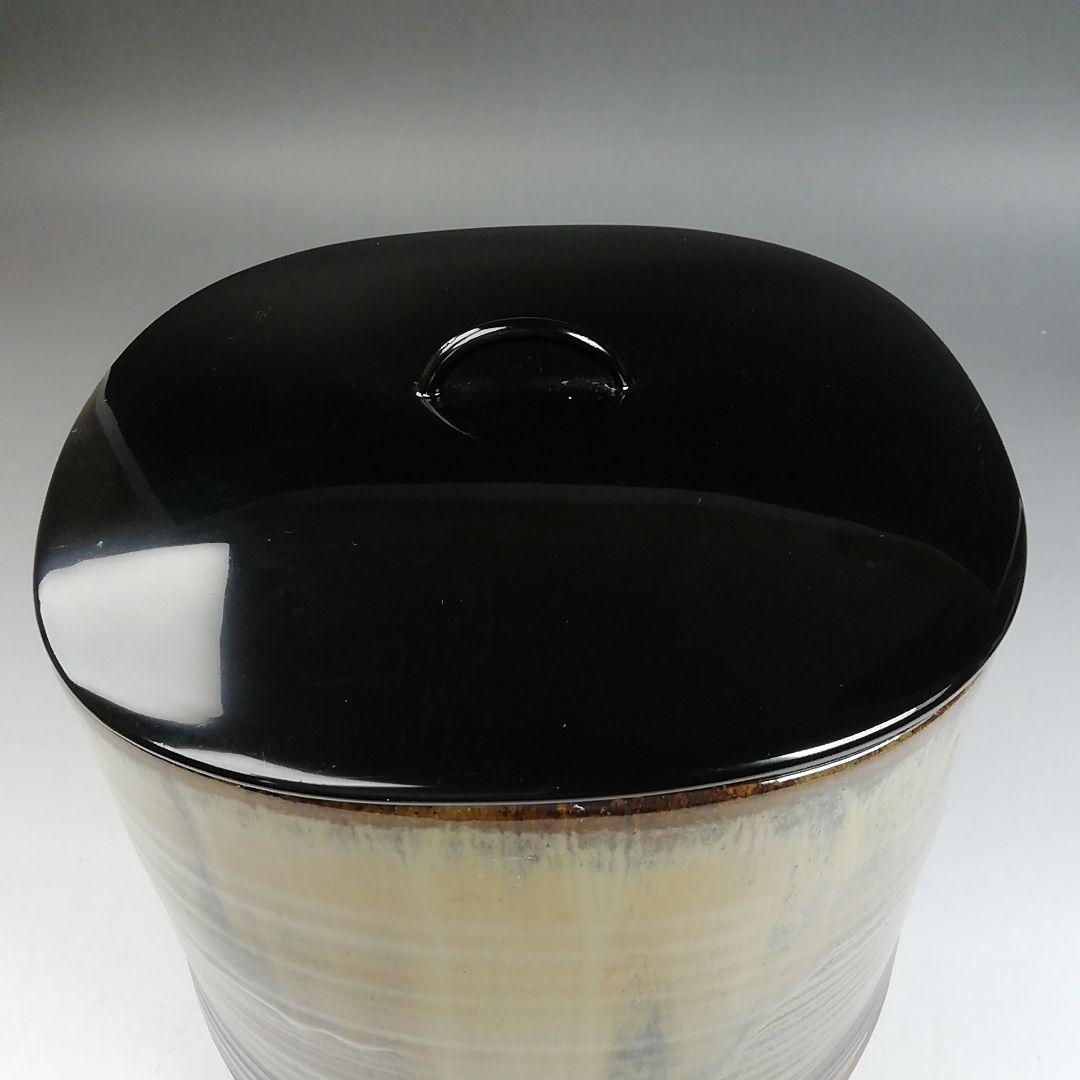 Ｗ２３２　水指　『高取　四方口　水指』『十三代　高取八仙 造』　共箱　茶道具