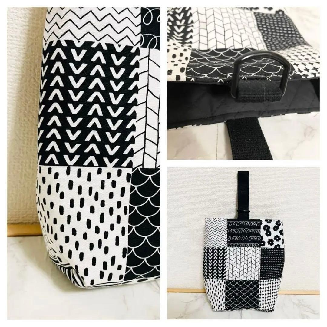 入園入学5点セット【モノトーンパッチワーク】