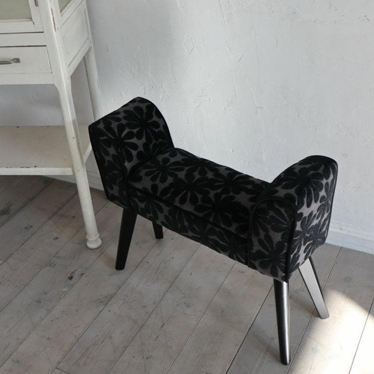 花柄スツール スリムタイプ 小型 奥行20cm