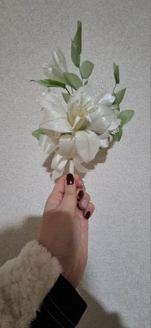 【おこわ】ユリ 結婚式 ブーケ 北川景子 ブライダル エレガント 花嫁