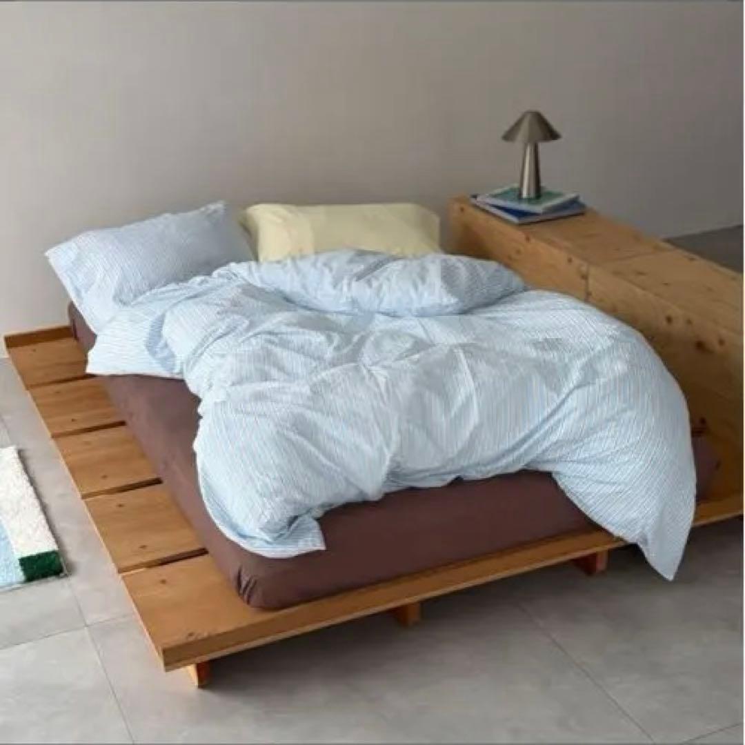 ART OF BLACK blue×brown ストライプ 布団カバーセット