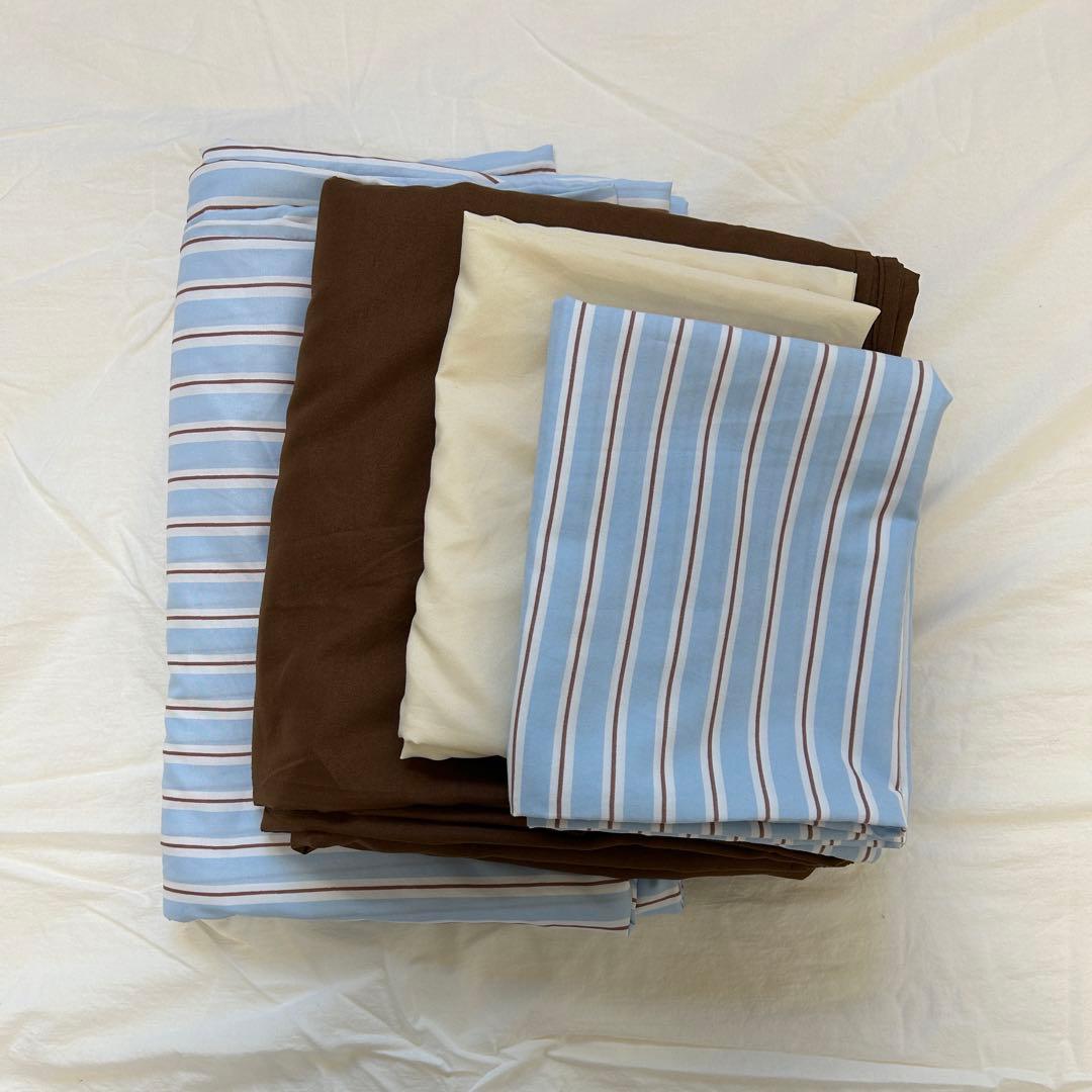 ART OF BLACK blue×brown ストライプ 布団カバーセット