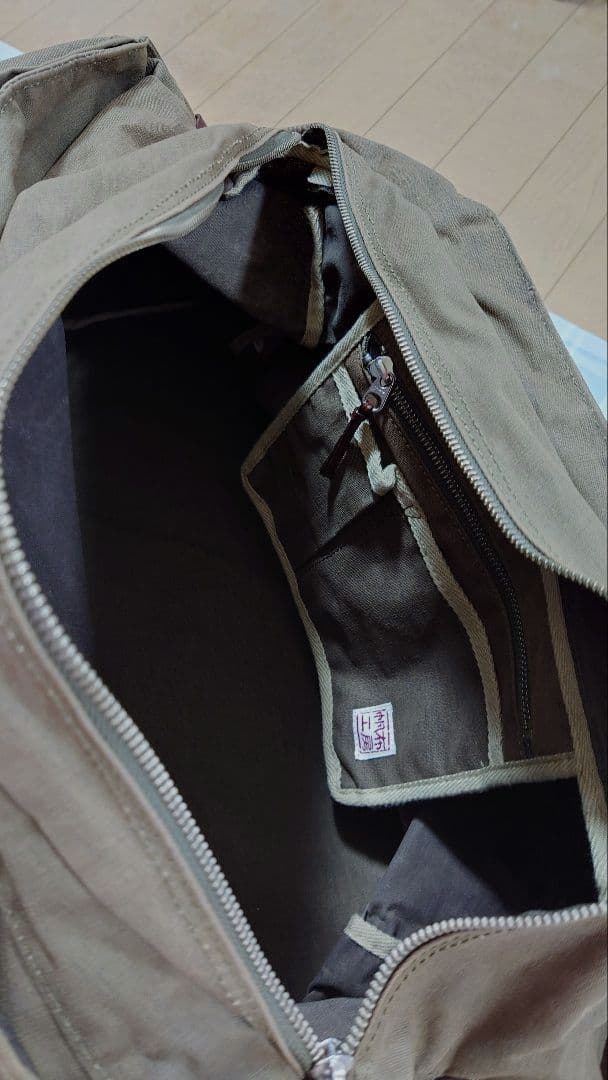 帆布工房　カーキ　キャンバス ボストンバッグ