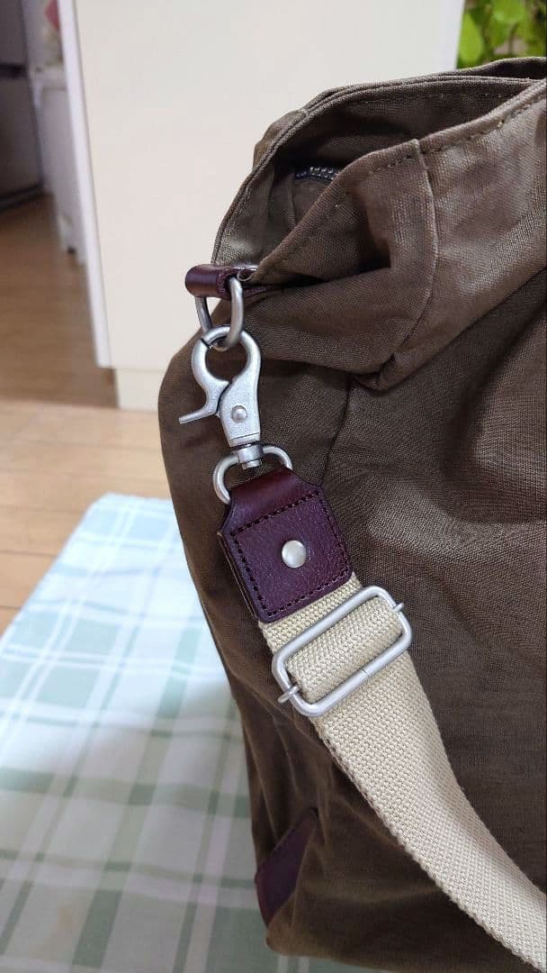 帆布工房　カーキ　キャンバス ボストンバッグ