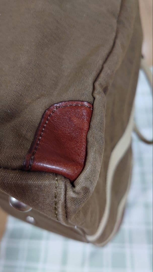 帆布工房　カーキ　キャンバス ボストンバッグ