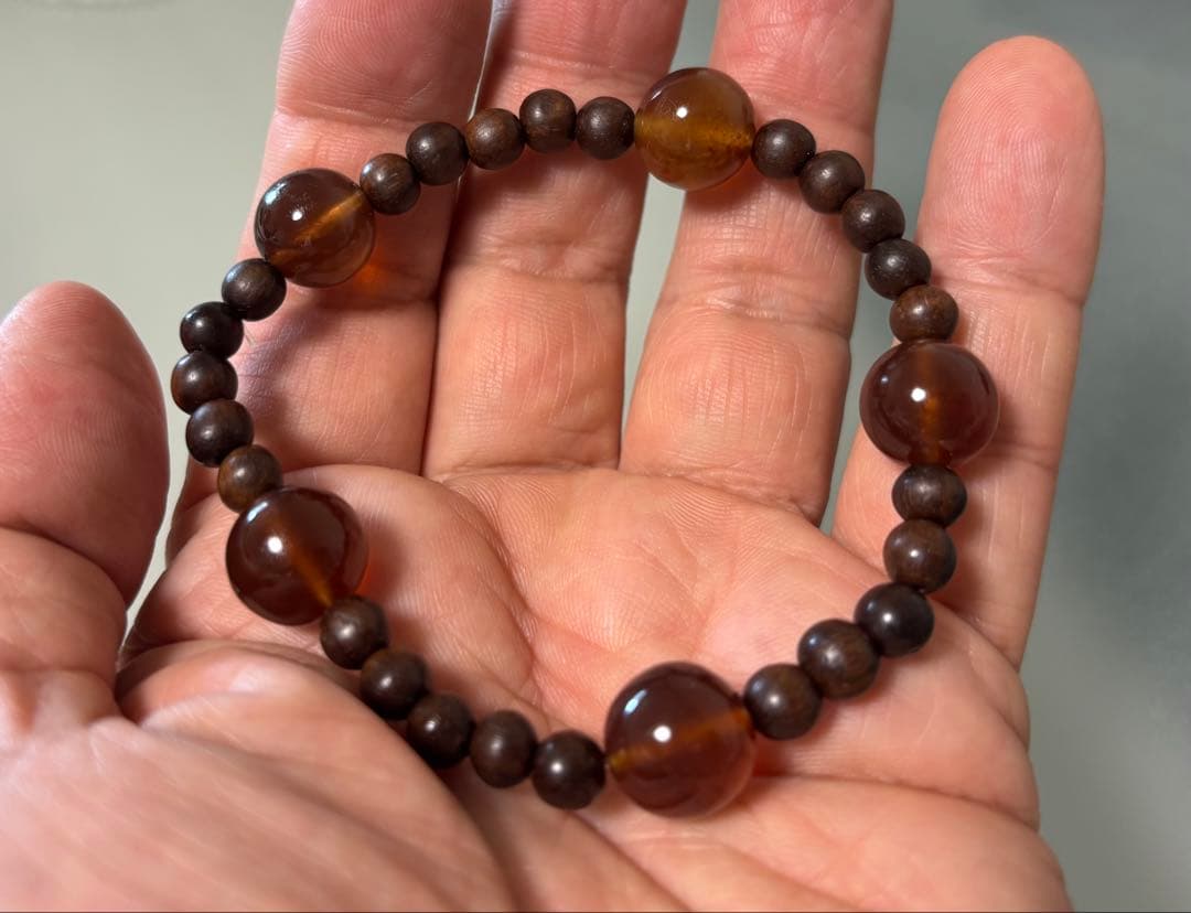 スマトラ ブルーアンバー & 沈香ブレスレット