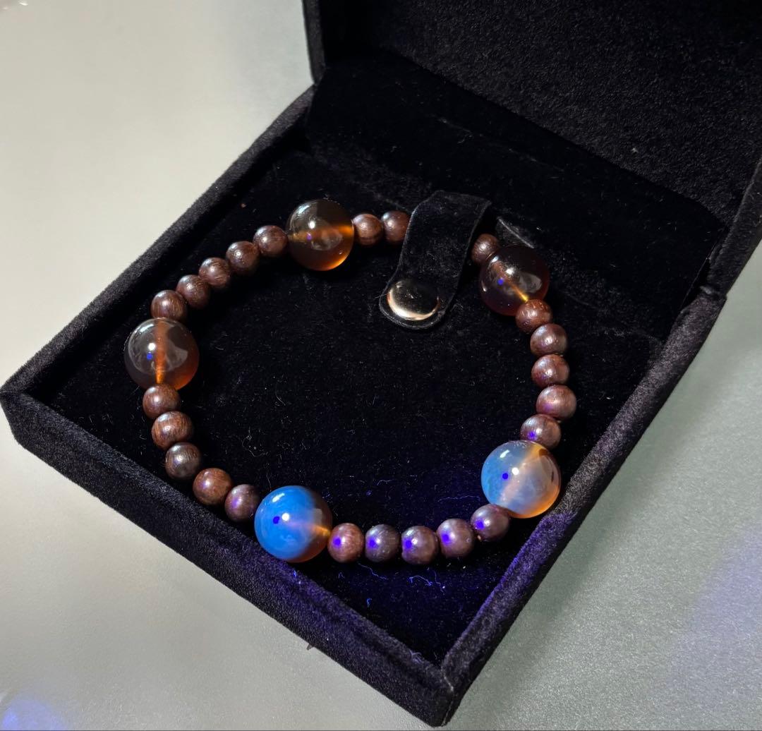 スマトラ ブルーアンバー & 沈香ブレスレット