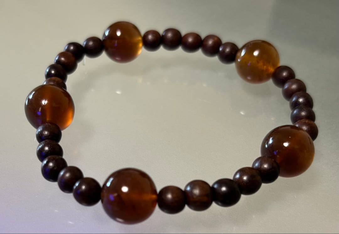 スマトラ ブルーアンバー & 沈香ブレスレット