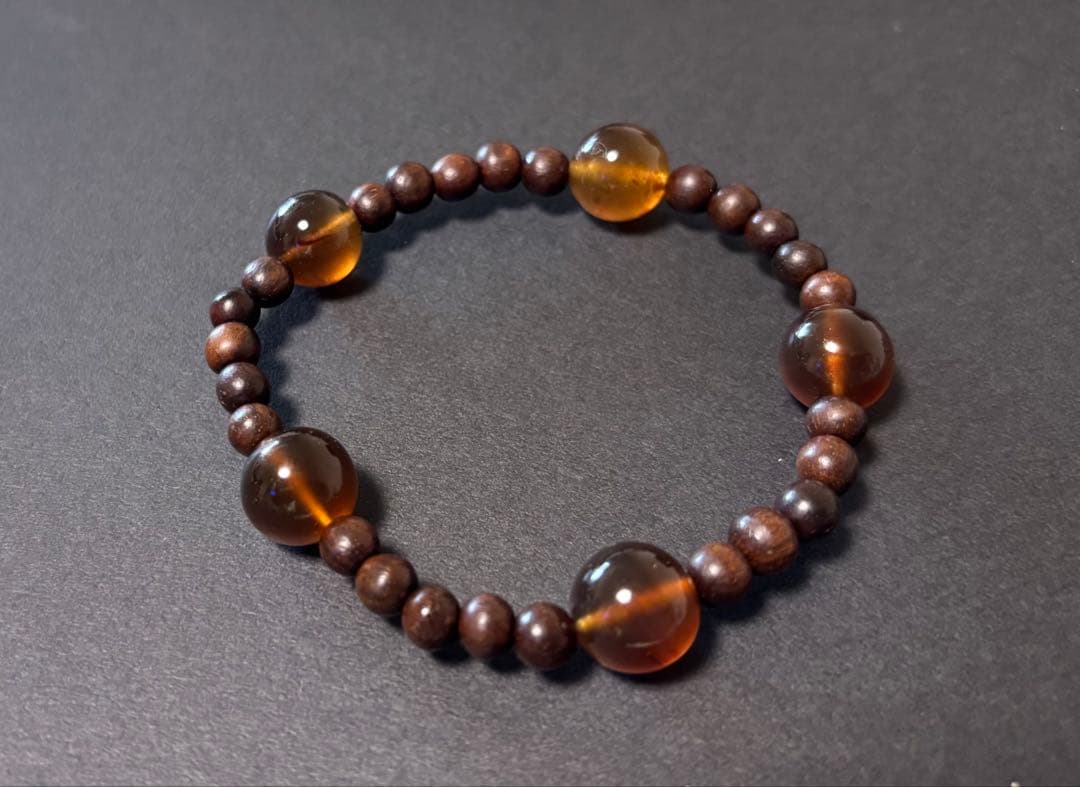 スマトラ ブルーアンバー & 沈香ブレスレット