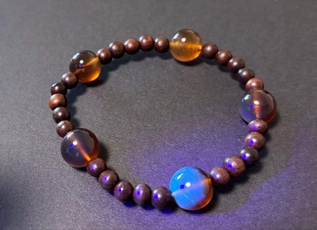 スマトラ ブルーアンバー & 沈香ブレスレット