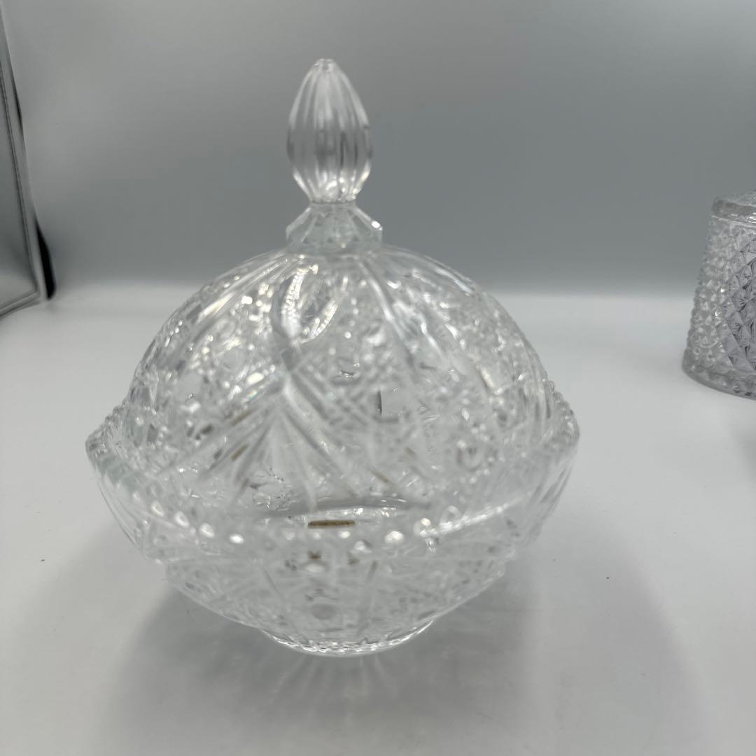 クリスタル調ガラスキャニスター4個セット