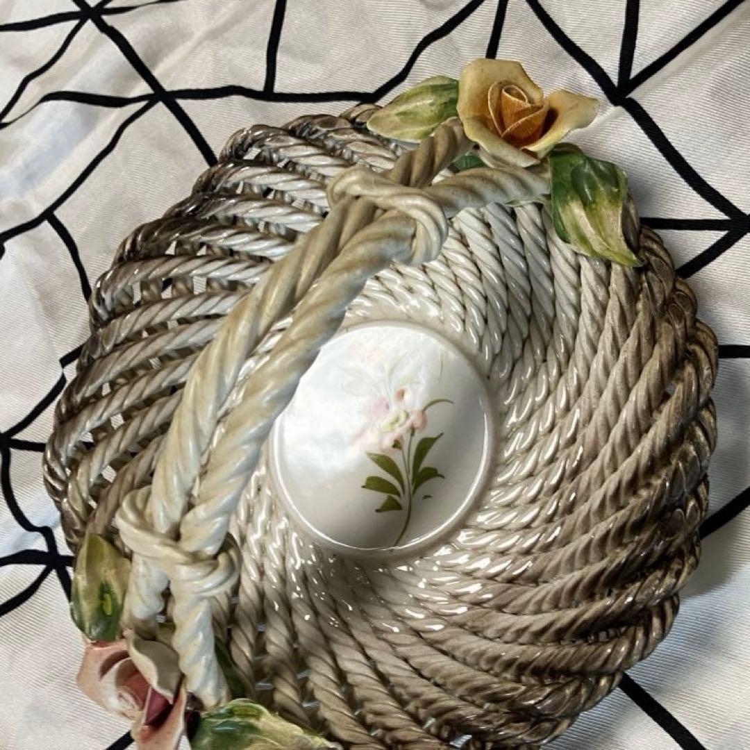 「De Fonte」陶器製 イタリア アンティーク花かご