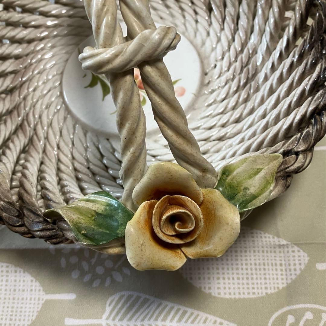 「De Fonte」陶器製 イタリア アンティーク花かご