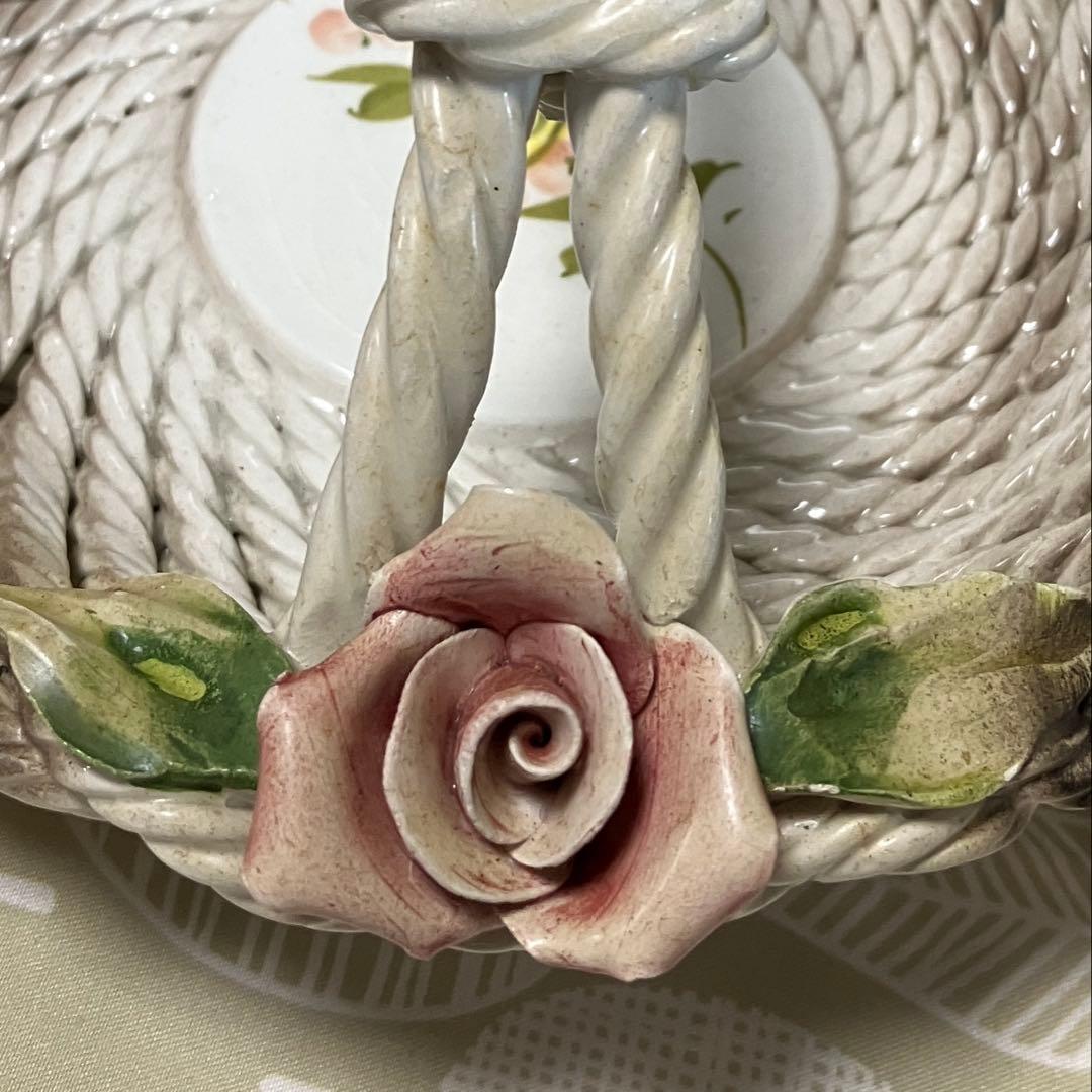 「De Fonte」陶器製 イタリア アンティーク花かご