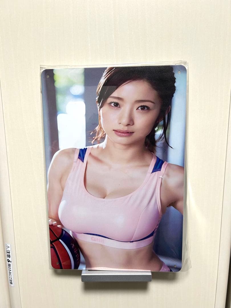 お*ん様 ブリキ看板　上戸彩　ジムウェア　タレント　アイドル　セクシー下着　スポ