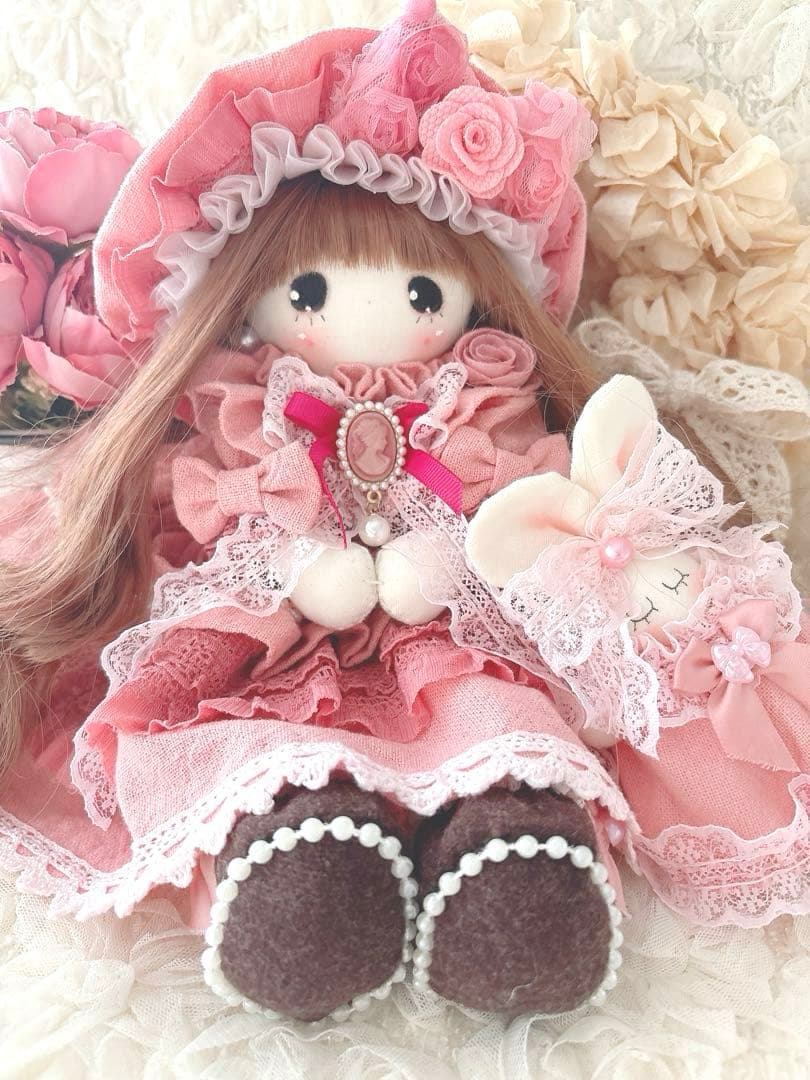 カントリードール♡ハンドメイド♡お人形♡ピンク♡