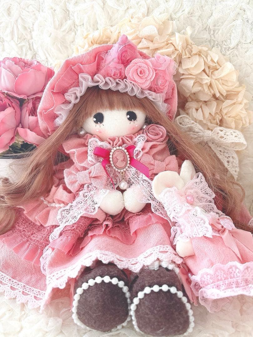 カントリードール♡ハンドメイド♡お人形♡ピンク♡
