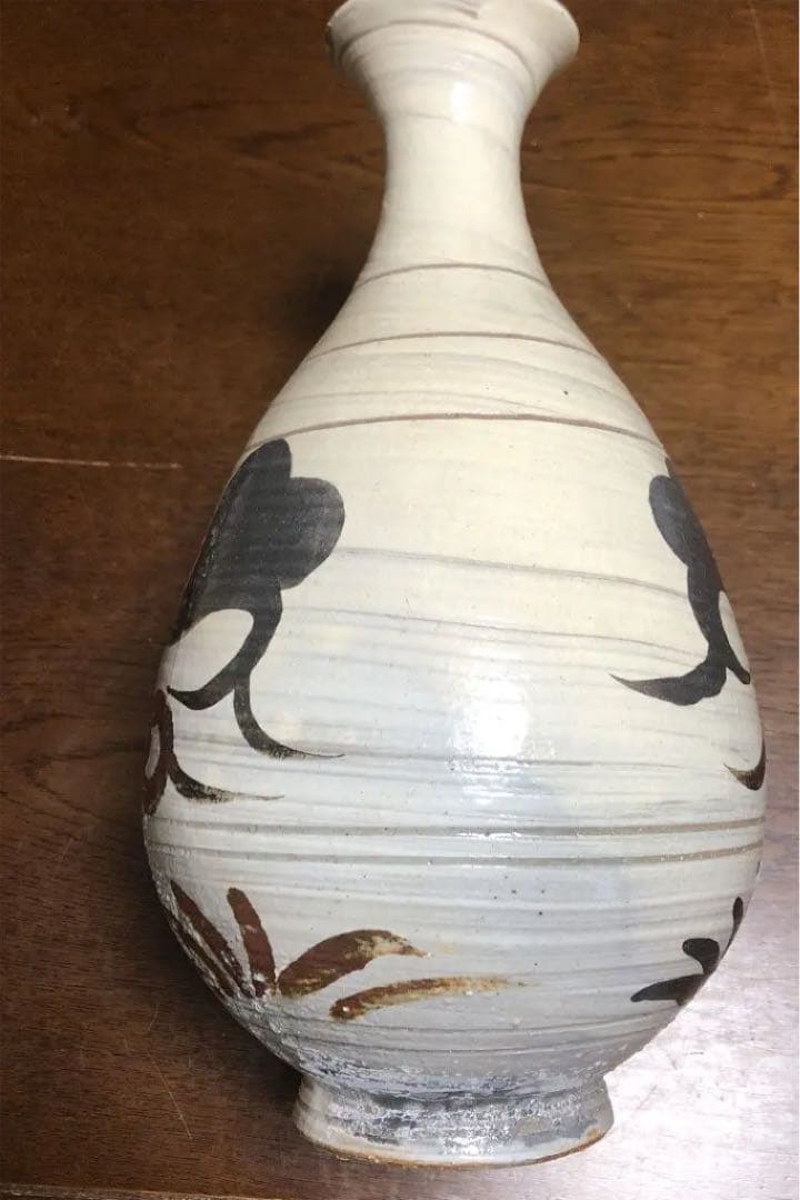 粉青沙器鉄絵唐草文瓶李朝写し