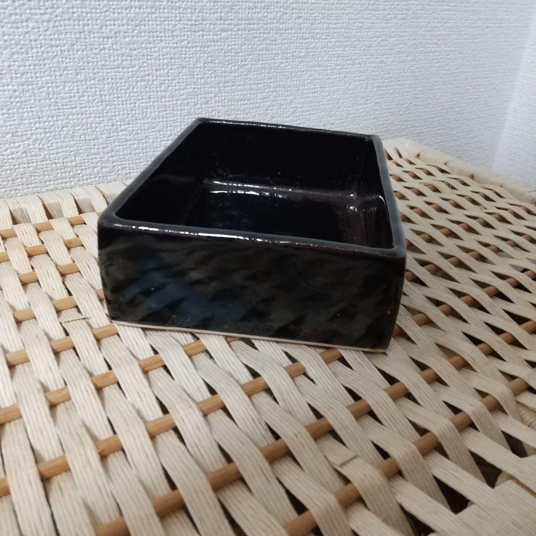 新品 東屋 伊賀 角鉢 5.5寸 長方形 黒飴釉 ②