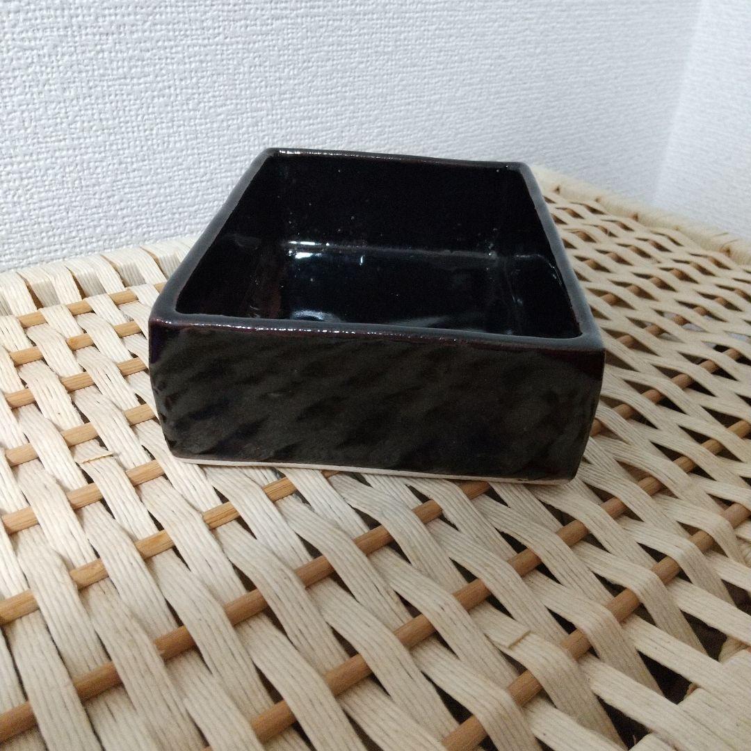 新品 東屋 伊賀 角鉢 5.5寸 長方形 黒飴釉 ②