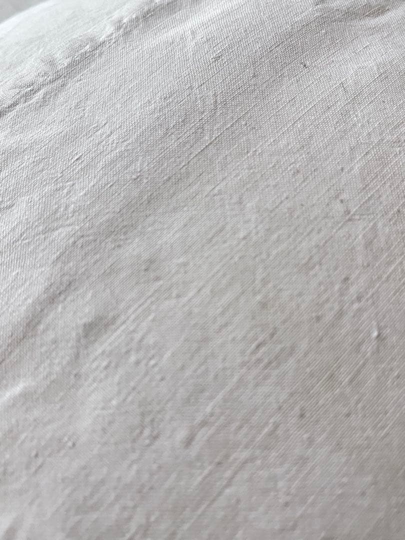 【美品】フランスアンティーク 手刺繍リボンと花模様 フリルクッションカバー