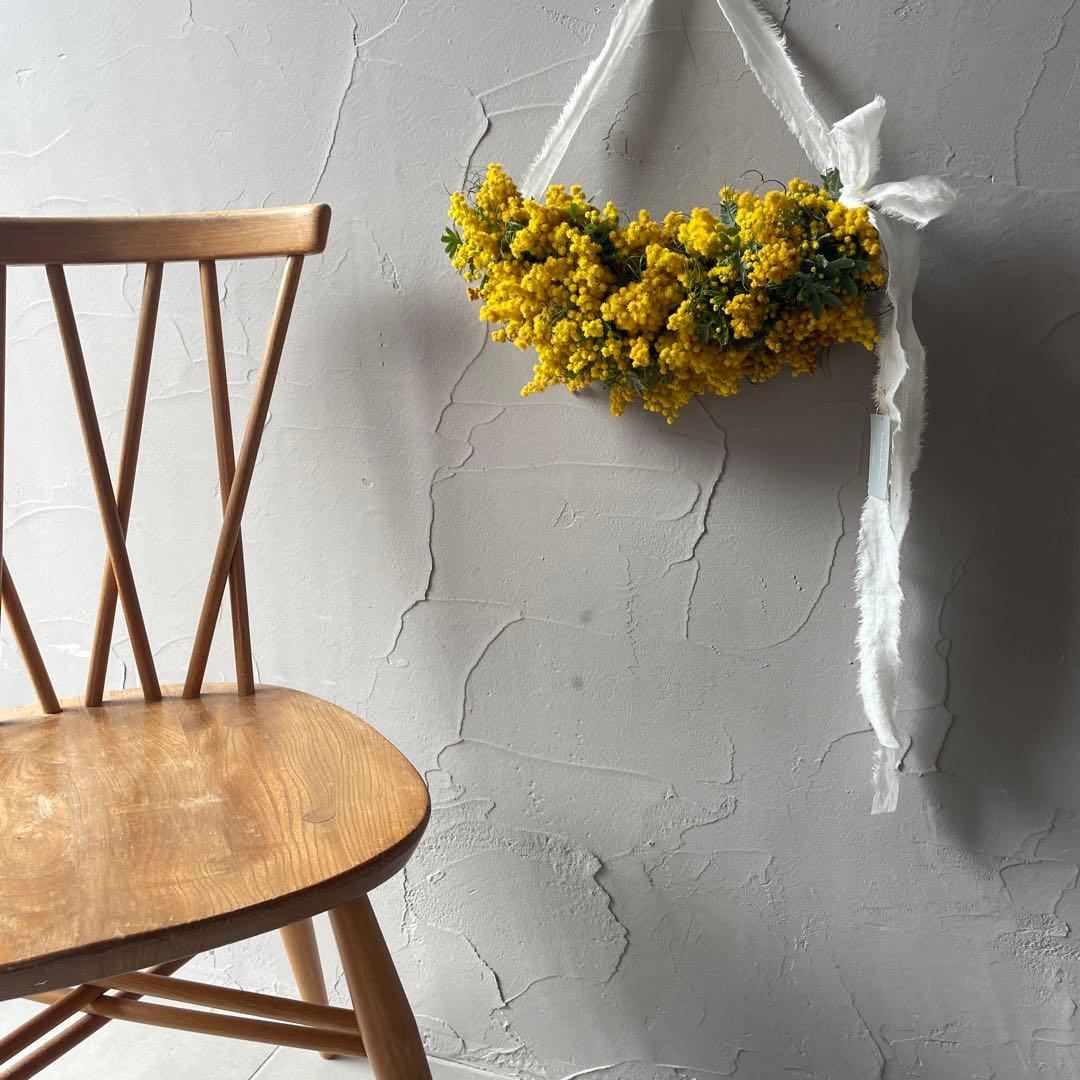 9.ミモザリボンリース