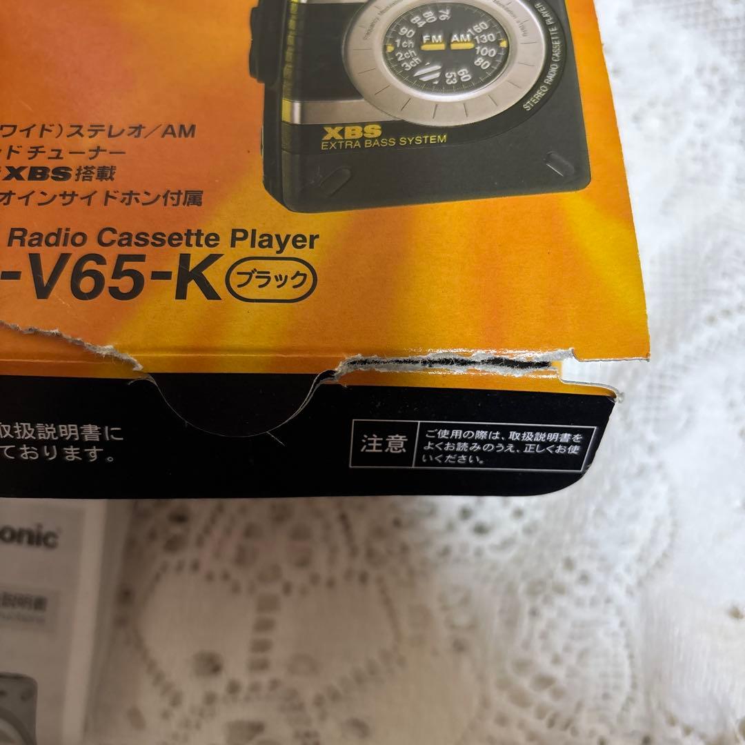 【未使用品】Panasonic ラジオ付きカセット プレーヤー RQ-V65-K
