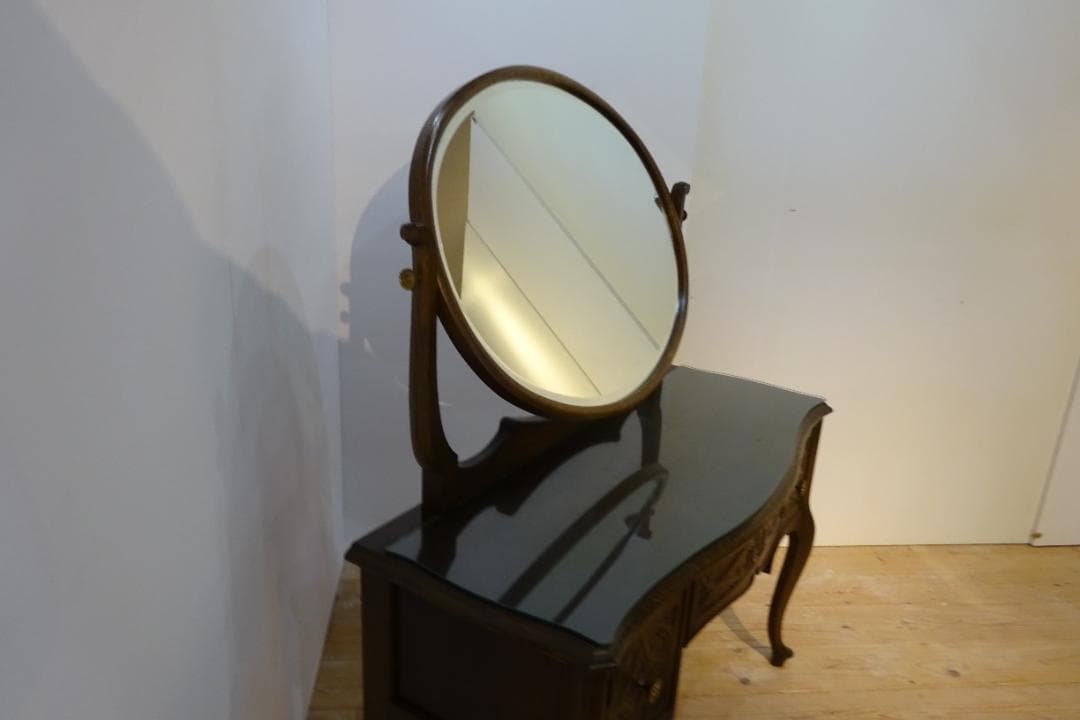 神戸洋家具　アンティーク　ドレッサー　鏡台　オーク材　美品