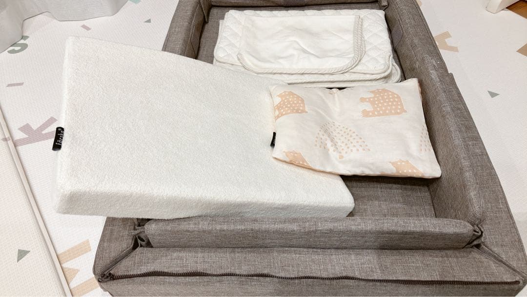 折りたたみベッド グレー 布団セット付き