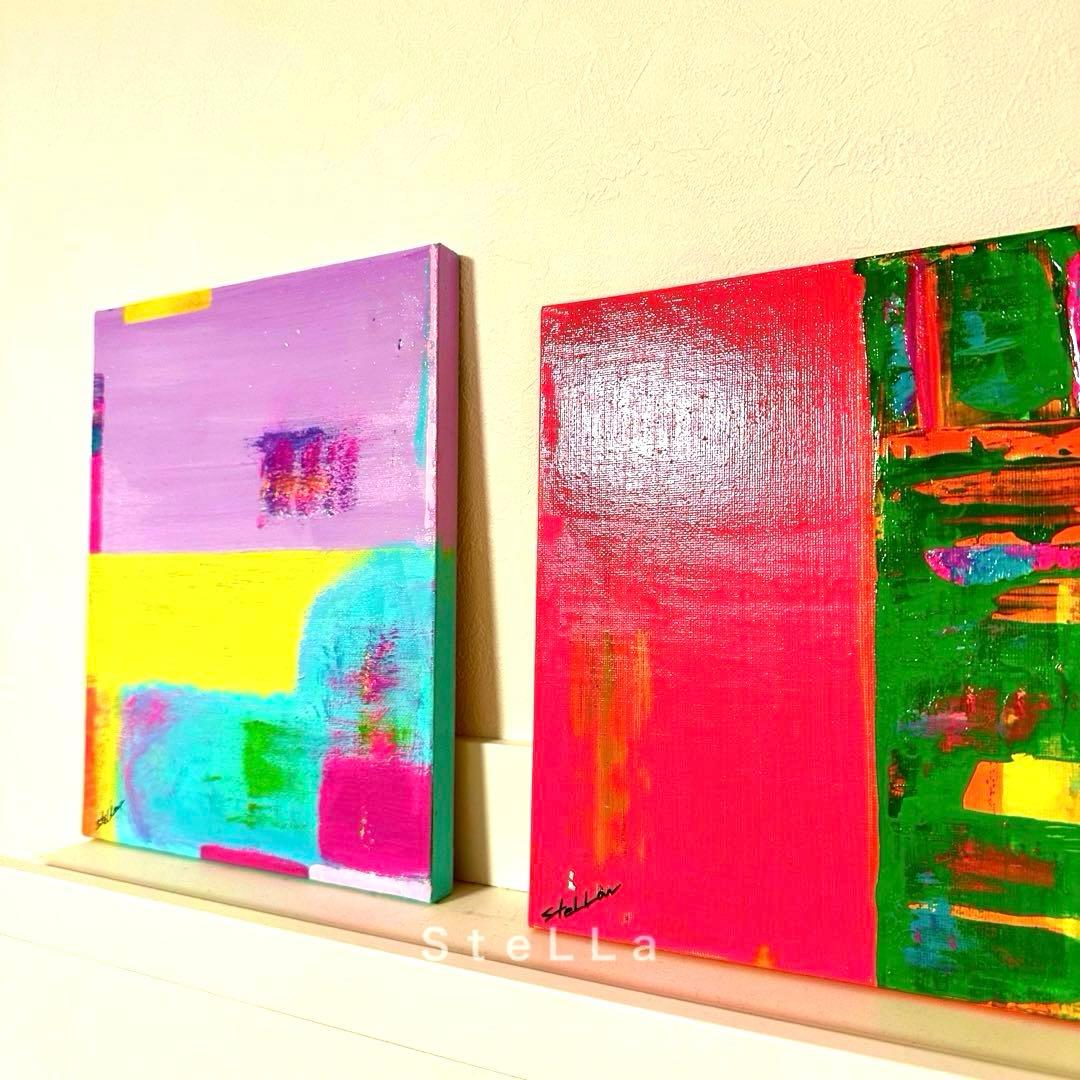 店舗　オフィス　パステル　現代アート　北欧アート　おしゃれ雑貨　カラフル　絵