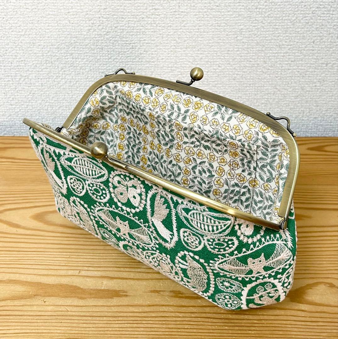 ハンドメイド がま口 バッグ ポーチ jungle relief ミナペルホネン