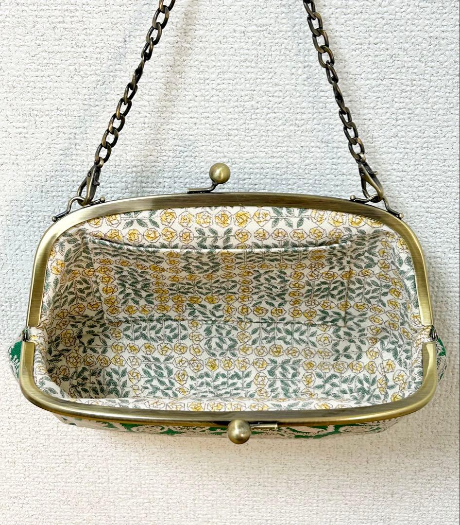 ハンドメイド がま口 バッグ ポーチ jungle relief ミナペルホネン