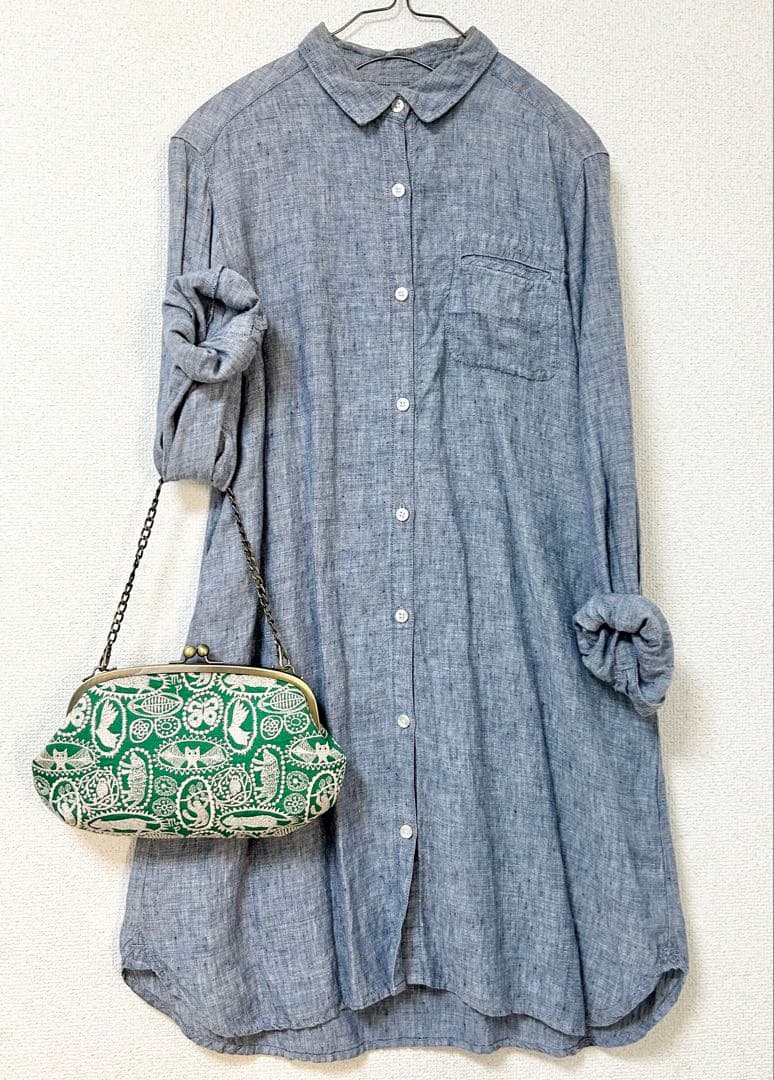 ハンドメイド がま口 バッグ ポーチ jungle relief ミナペルホネン