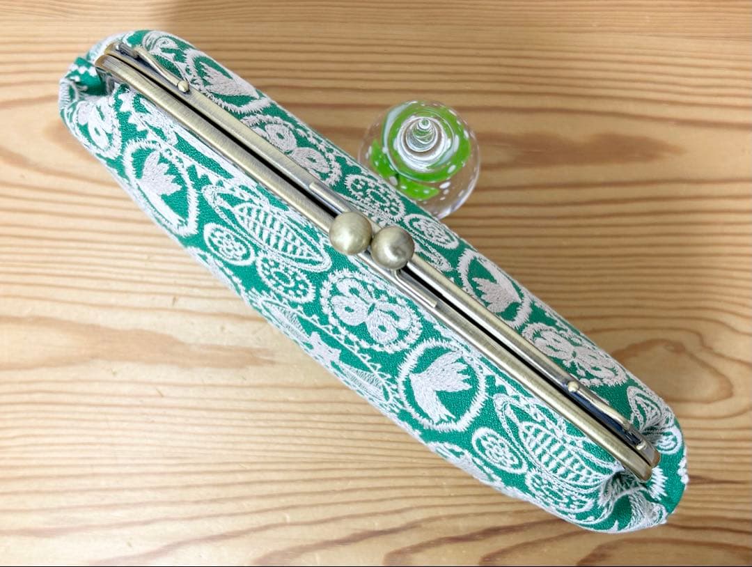 ハンドメイド がま口 バッグ ポーチ jungle relief ミナペルホネン