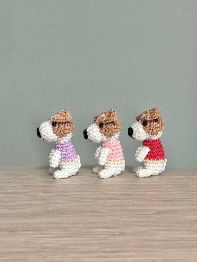 ジャックラッセルテリア 5匹セット ◆ あみぐるみ