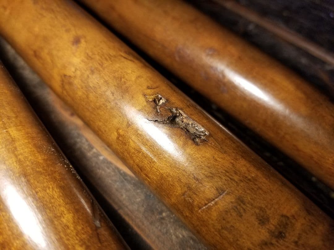 昭和　レトロ　中央パネル社　木製　アルミフレーム　ウッド　スモール　テーブル