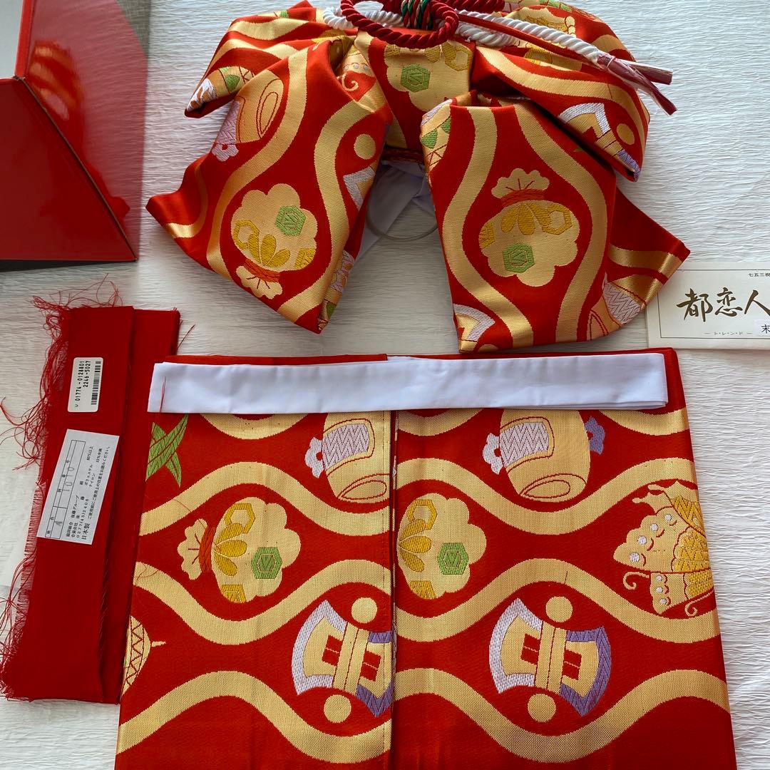 7歳七五三　正絹お着物　正絹作り帯（都恋人）