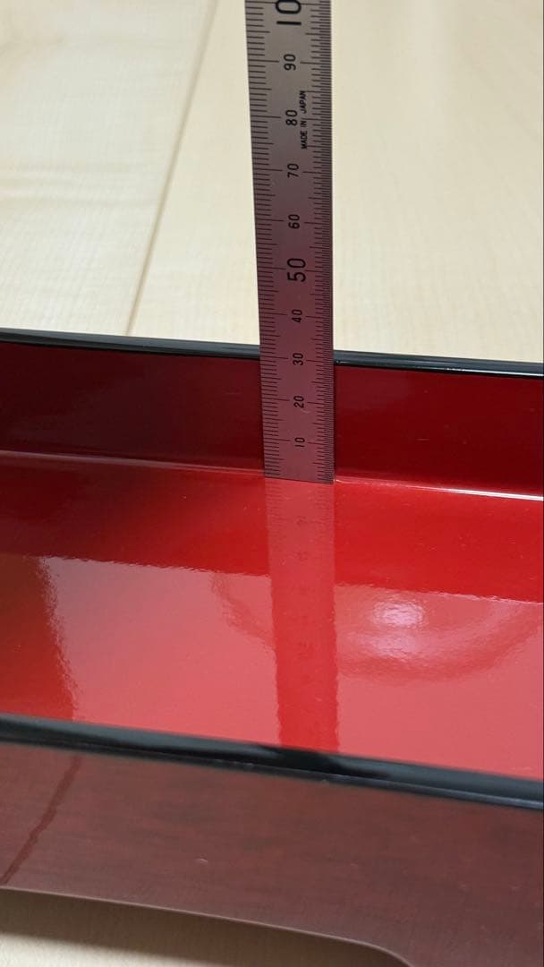【FLKA様】　【4個セット】赤い漆器 重箱 蓋付き（鰻の長焼用）新品•未使用