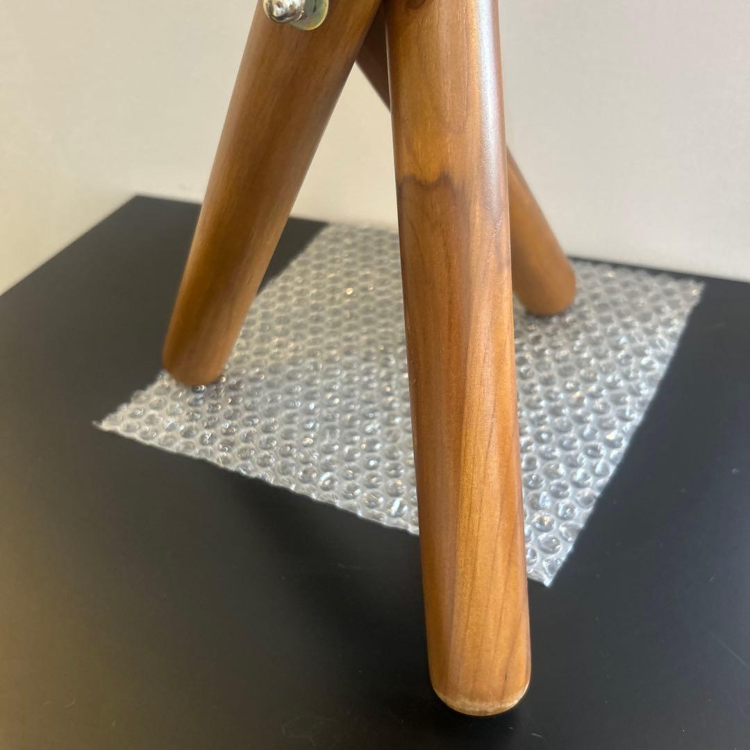 本革レザー三脚椅子 折りたたみスツール、ブラウン