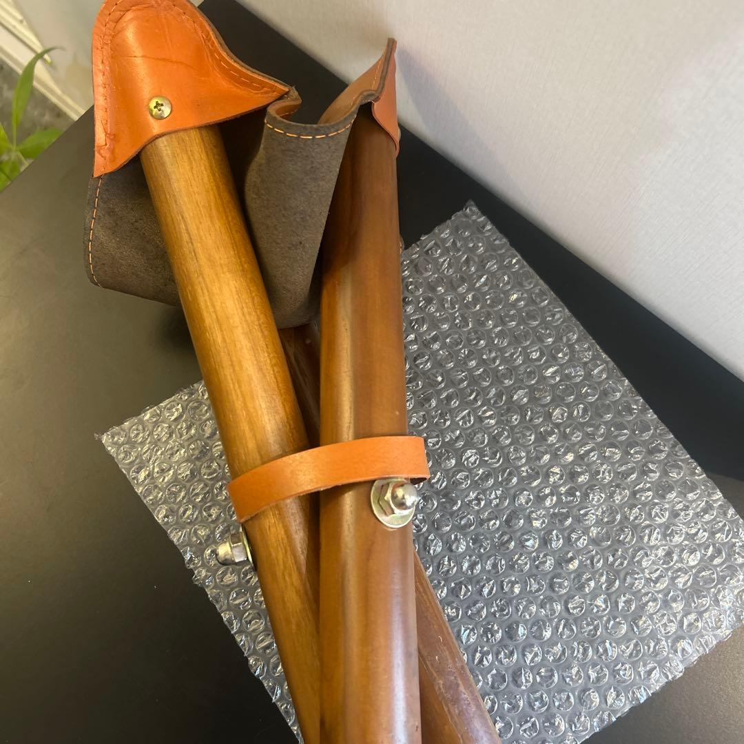 本革レザー三脚椅子 折りたたみスツール、ブラウン