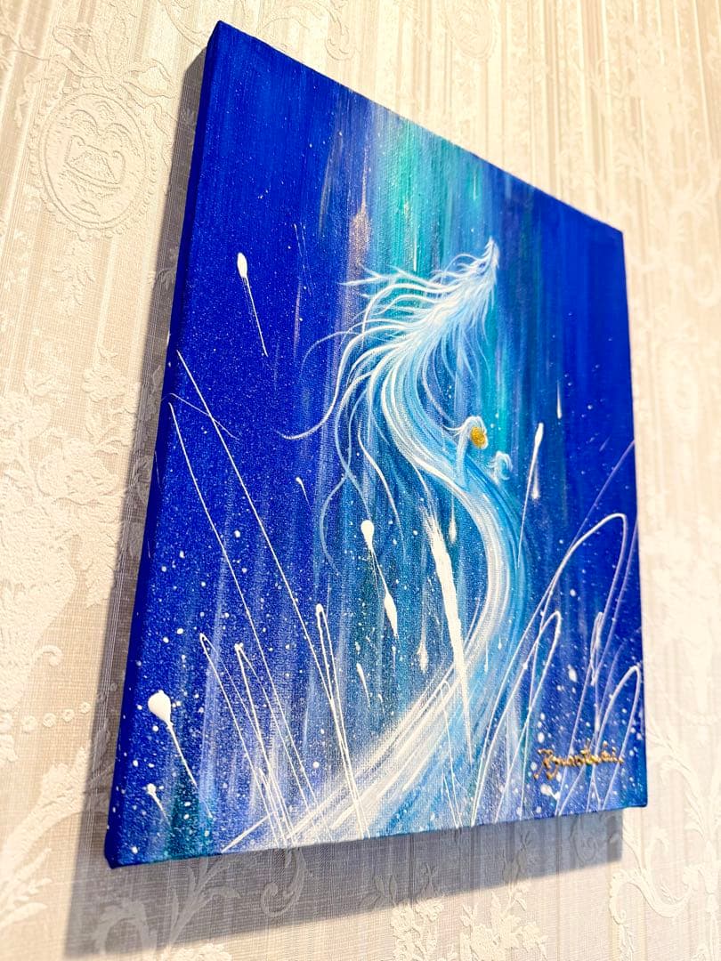 光の昇龍 アクリル画 エネルギーアート 龍神 白龍 原画 開運絵画 龍ノツカイ
