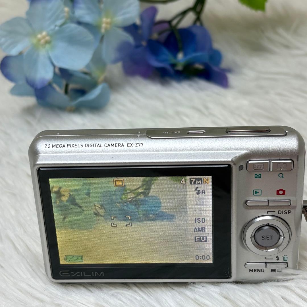 CASIO カメラ　エクシリム　EX-Z77 充電器　シルバー コンデジ　動作品