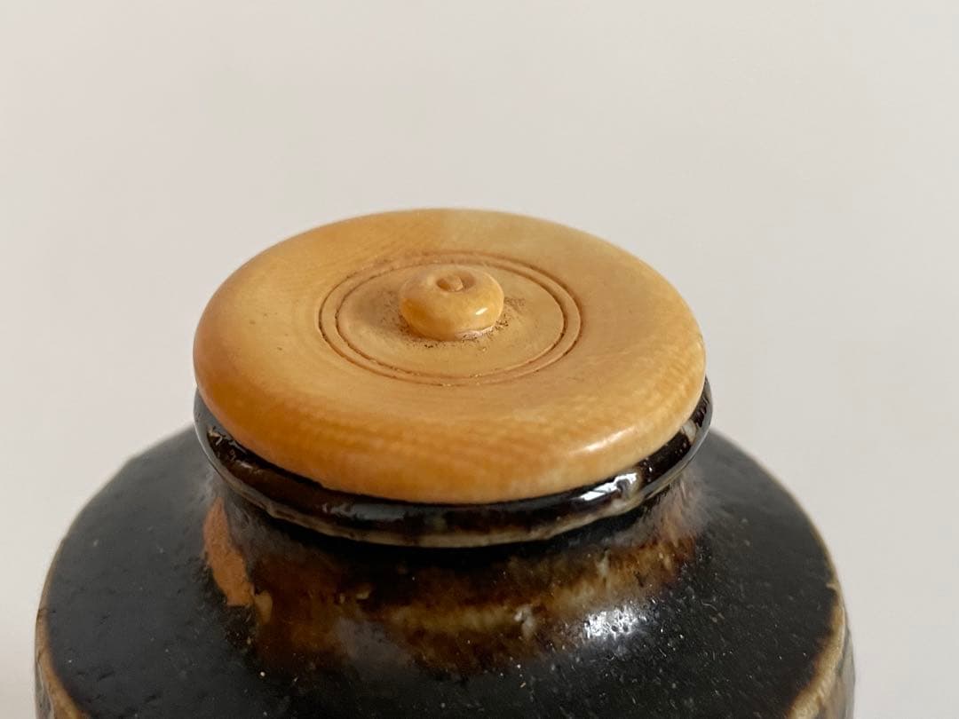 茶道具　肩衝茶入　箱付き　古瀬戸　高取　古陶磁　骨董　アンティーク