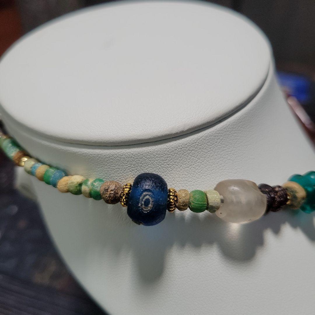 とんぼ玉アンティーク ビーズネックレス