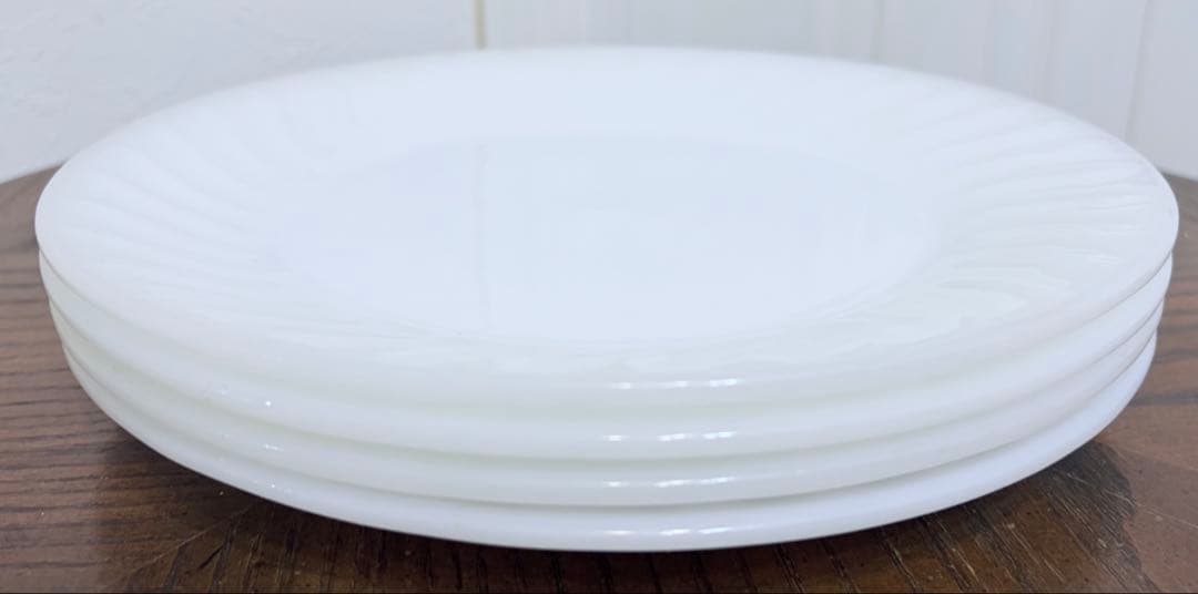 ファイヤーキング　ホワイトスワール　 ディナープレート　4枚セット