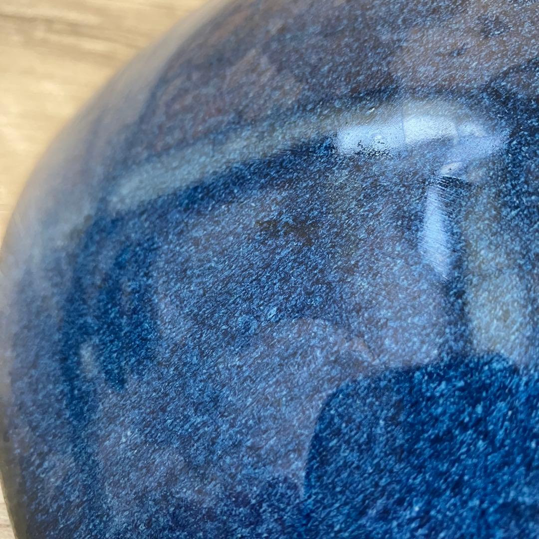 D-壁【モダン】変形 花器 藍色 ブルー グラデーション 生け花 華道具 水盤