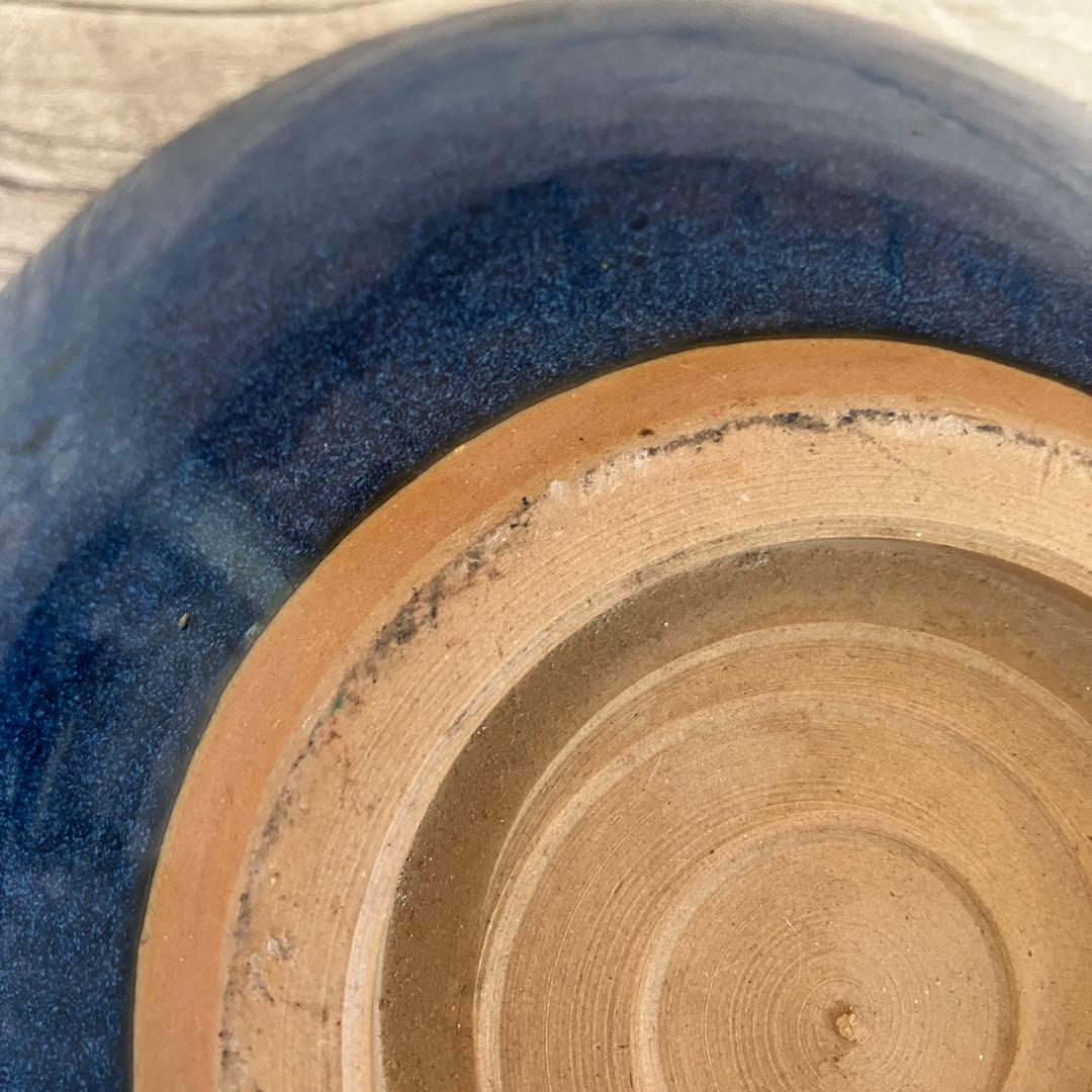 D-壁【モダン】変形 花器 藍色 ブルー グラデーション 生け花 華道具 水盤