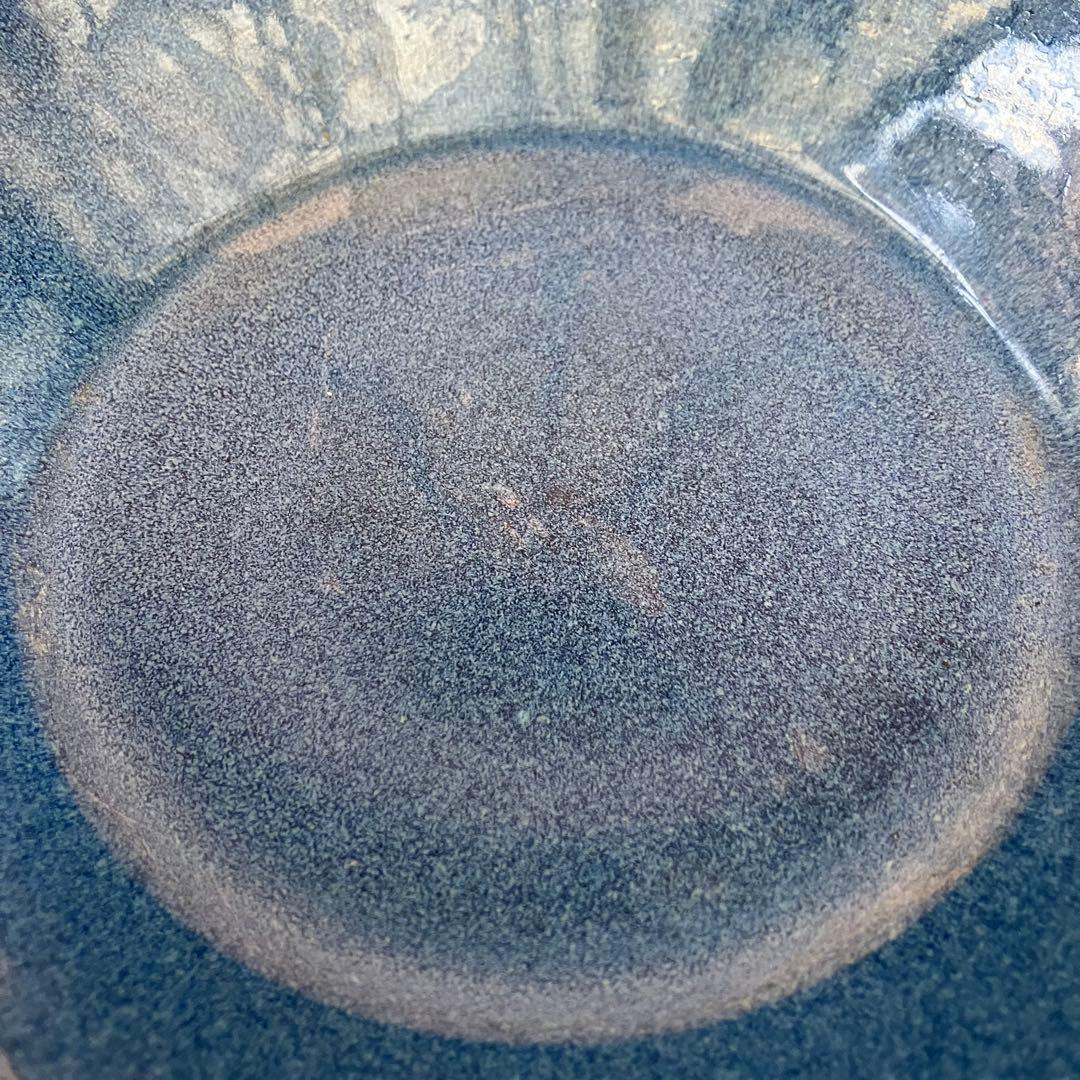 D-壁【モダン】変形 花器 藍色 ブルー グラデーション 生け花 華道具 水盤